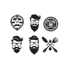 Hipster logo icon set.