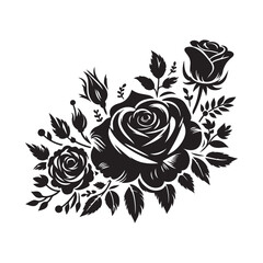 Flower silhouette vector style.