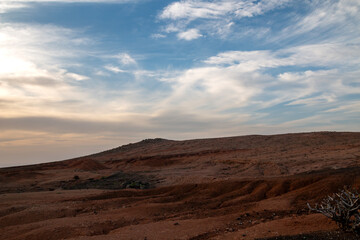 Sunset at viewpoint Mirador del Rio, Lanzarote