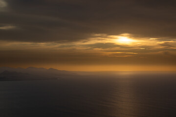 Sunset at viewpoint Mirador del Rio, Lanzarote