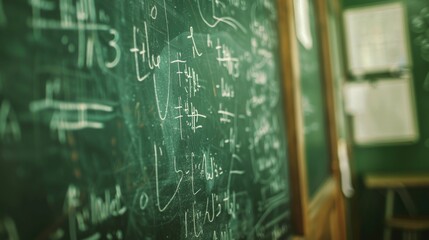 Close Up of a Chalkboard Covered in Math Equations