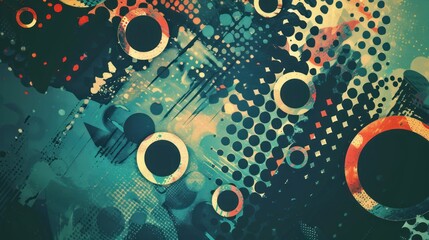 Obraz premium Abstract Geometric Patterns with Rings and Dots