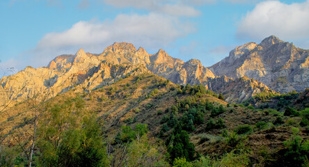 Uzbekistan mountain landscape. Foothills of the Pamirs.