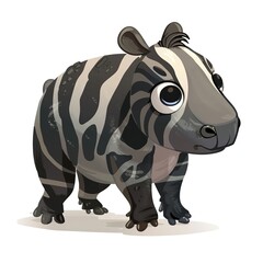 Fototapeta premium Tapir Artsy animal fashion cartoon isolated whitebackground
