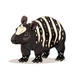 Fototapeta premium Tapir Classic fashion cartoon isolated whitebackground