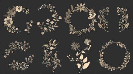 Floral Wreath Design Elements