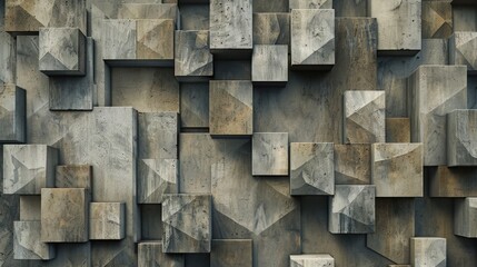 Rough grain noise 3D pattern with interlocking geometric shapes in muted earth tones and textured surfaces Female executive making a successful deal