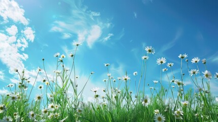 White Daisies Under a Blue Summer Sky