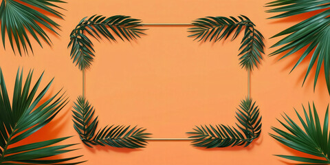 Obraz premium orange fine palm frame, for text, clean, fresh