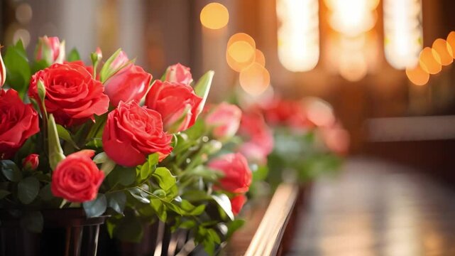 Religious Memorial Service at Church for Solemn Remembrance. Concept Solemn Remembrance, Religious Service, Memorial Event, Church Ceremony, Remembrance Gathering