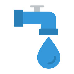 Fototapeta premium water tap icon color or logo illustration flat color blue style