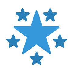 star icon color or logo illustration flat color blue style