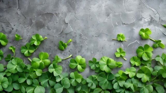 Saint Patrick's Day Banner with Green Shamrock Leaves for Festive Decoration. Concept St, Patrick's Day, Banner, Green Shamrock, Festive Decoration