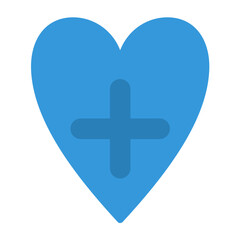 heart icon color or logo illustration flat color blue style