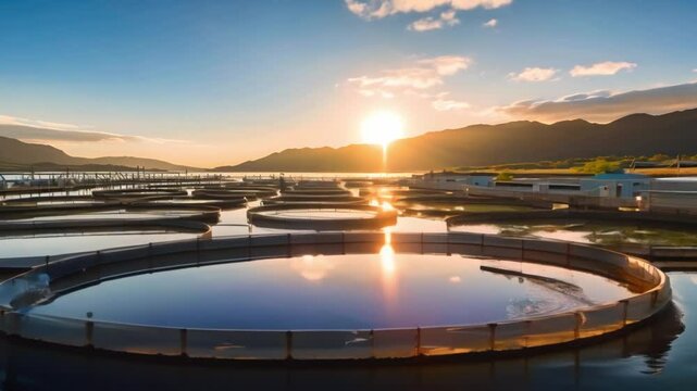 Cuttingedge tech improves efficiency at advanced fish farm shaping future of aquaculture. Concept Aquaculture, Fish Farming, Efficiency, Cutting-edge Technology, Future of Food