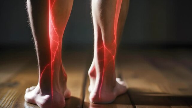 Preventing Calf Muscle Injuries in Sports Fitness: Highlighting Recovery Exercises. Concept Calf Strength, Injury Prevention, Recovery Exercises, Sports Fitness, Athletic Performance