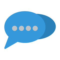 bubble icon color or logo illustration flat color blue style	