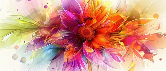 Obraz premium abstract colorful flower design with delicate shapes and bold color palette