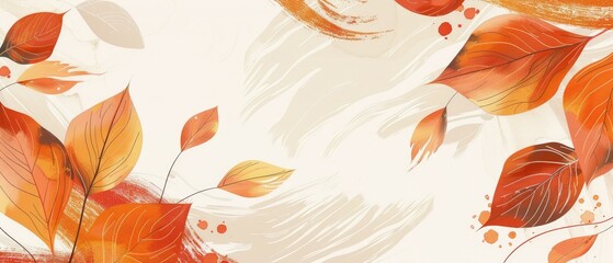 Fototapeta premium organic abstract background with autumn floral textures and natural elements design