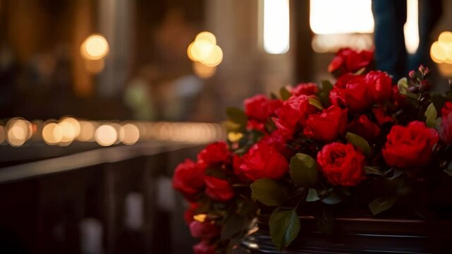 Church Funeral Service: A Time for Solemn Remembrance and Religious Memorial. Concept Funeral Service, Church, Solemn Remembrance, Religious Memorial, Condolences