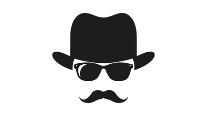 hat glasses and mustache in vector, incognito sign in vector