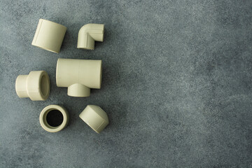 Various fittings for soldering and connecting polypropylene pipes