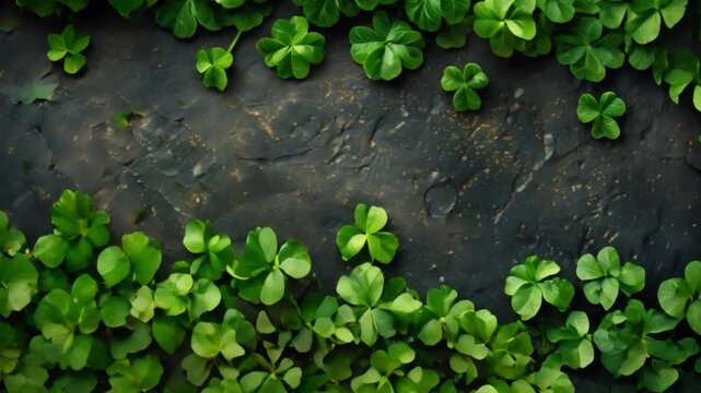 St Patrick's Day Banner Featuring Green Shamrock Leaves for Festive Decoration. Concept St Patrick's Day, Festive Decoration, Green Shamrock Leaves, Banner Design