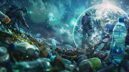The week of the Global action We clean the world. Let's clear the planet of debris. environmental pollution. The planet is in the trash