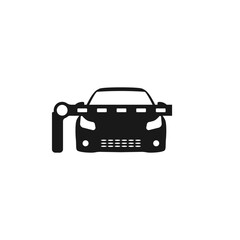 Black car behind the barrier vector. Car parking icon. Paid parking vector. Car in the parking lot vector. Vector illustration.