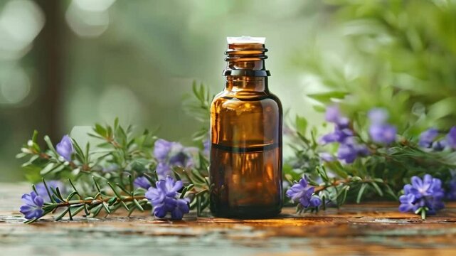 Bottle of juniper essential oil for aromatherapy and natural remedies. Concept Aromatherapy Benefits, Juniper Essential Oil Uses, Natural Remedies, Essential Oil Diffusers, DIY Aromatherapy Blends