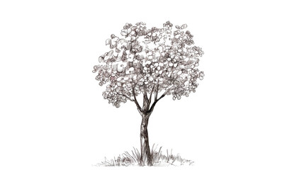 Fototapeta premium Cherry blossom tree illustration design