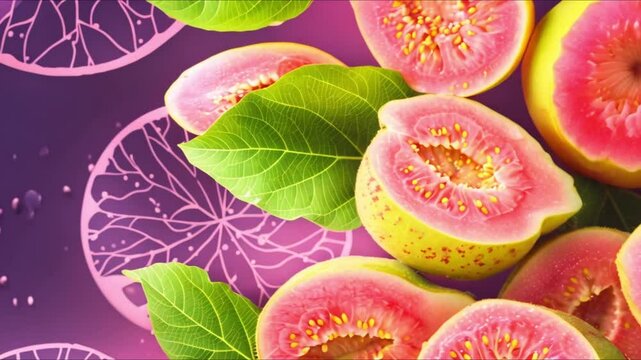 Image of guava fruit on white background Fresh exotic healthy tropical fruit. Concept Food Photography, Guava Fruit, Exotic Fruits, Tropical Flavors, Healthy Eating