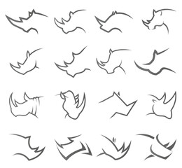 Creative rhinoceros head collection logo design vector symbol illustration stock illustration