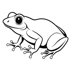 Naklejka premium frog line art, isolated on a white background