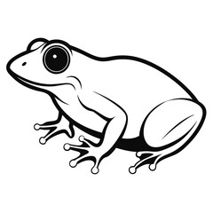 frog line art, isolated on a white background