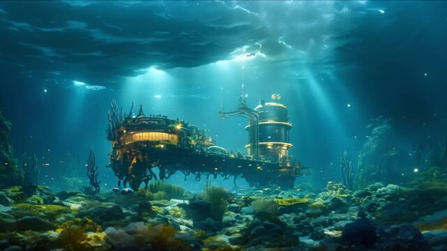 Advancements in subsea processing technology enhance oil recovery while minimizing environmental impact. Concept Subsea processing technology, Oil recovery, Environmental impact, Advancements