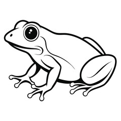 Naklejka premium frog line art, isolated on a white background