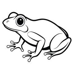 frog line art, isolated on a white background