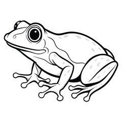 Naklejka premium frog line art, isolated on a white background