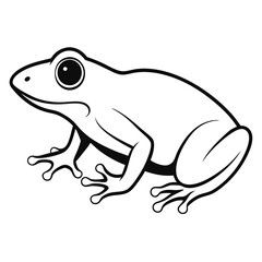 frog line art, isolated on a white background