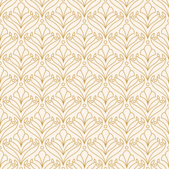 Fototapeta premium Vintage Damask Floral Vector Seamless Pattern. Decorative Retro Flower Illustration. Abstract Art Deco Background.