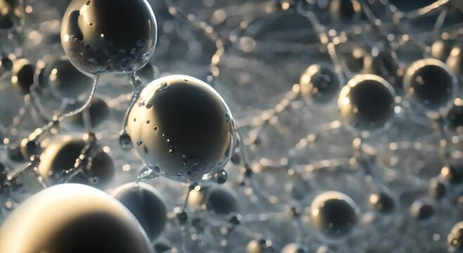 A sci fi network of cells and futuristic alien bubbles Neural connections to electrical impulses Concept of complexity and mystery Illustration for poster blank cover brochure or presentation 4k anima