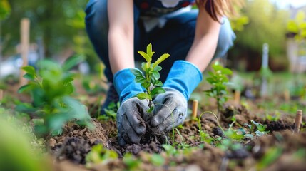Planting trees on Earth Day to address global warming and promote environmental conservation