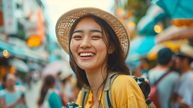 portrait of woman in the city, travel concept