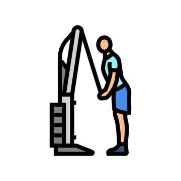cable tricep pushdowns arm fitness exercise color icon vector. cable tricep pushdowns arm fitness exercise sign. isolated symbol illustration