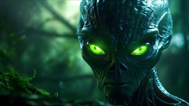 Alien with glowing eyes advanced being from 5th dimension elevated consciousness. Concept Science Fiction, Extraterrestrial Beings, Advanced Technologies, Higher Dimensional Beings