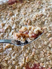 summer crisp dessert, rhubarb, strawberry