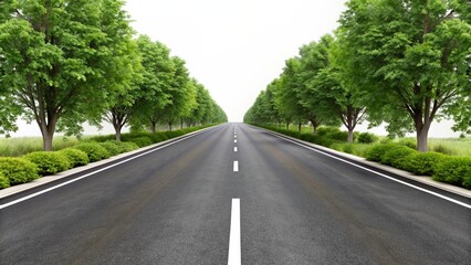 Fototapeta premium A road isolated on white background