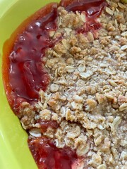 summer crisp dessert, rhubarb, strawberry