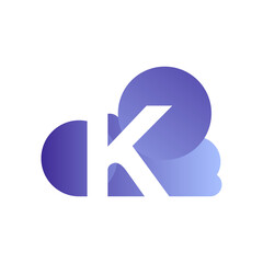 Fototapeta premium Minimal Letter K cloud logo vector template